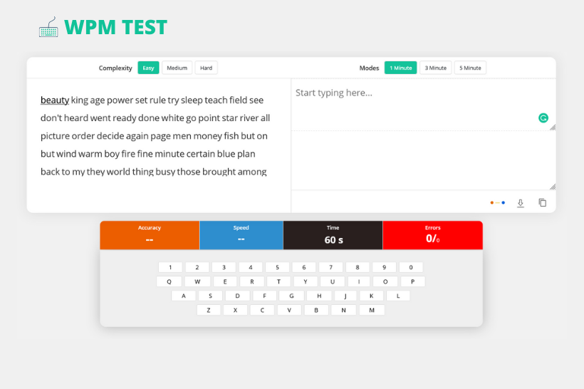 Advanced Minute Typing Test To Analyse Your Typing Skill, 59% OFF