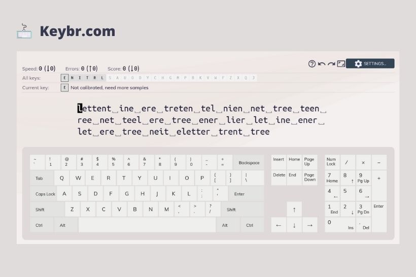 keybr typing test