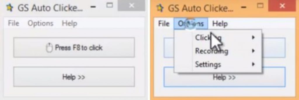 GS Auto Clicker Select Clicking