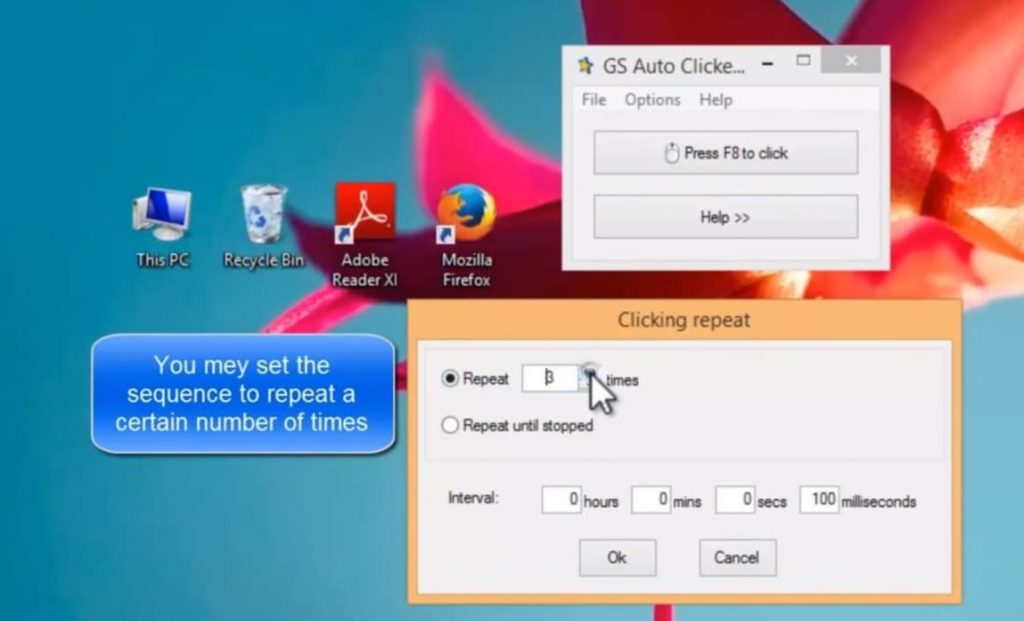 GS Auto Clicker Repeat Click Function